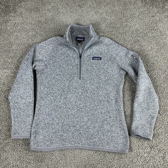 Patagonia Sweater Womens Medium Gray Better Sweater Quarter Zip Pullover Outdoor - Picture 1 of 12